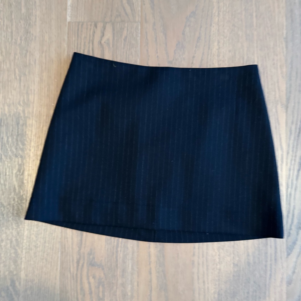 Aritzia Black Pinstripe Mini Skirt